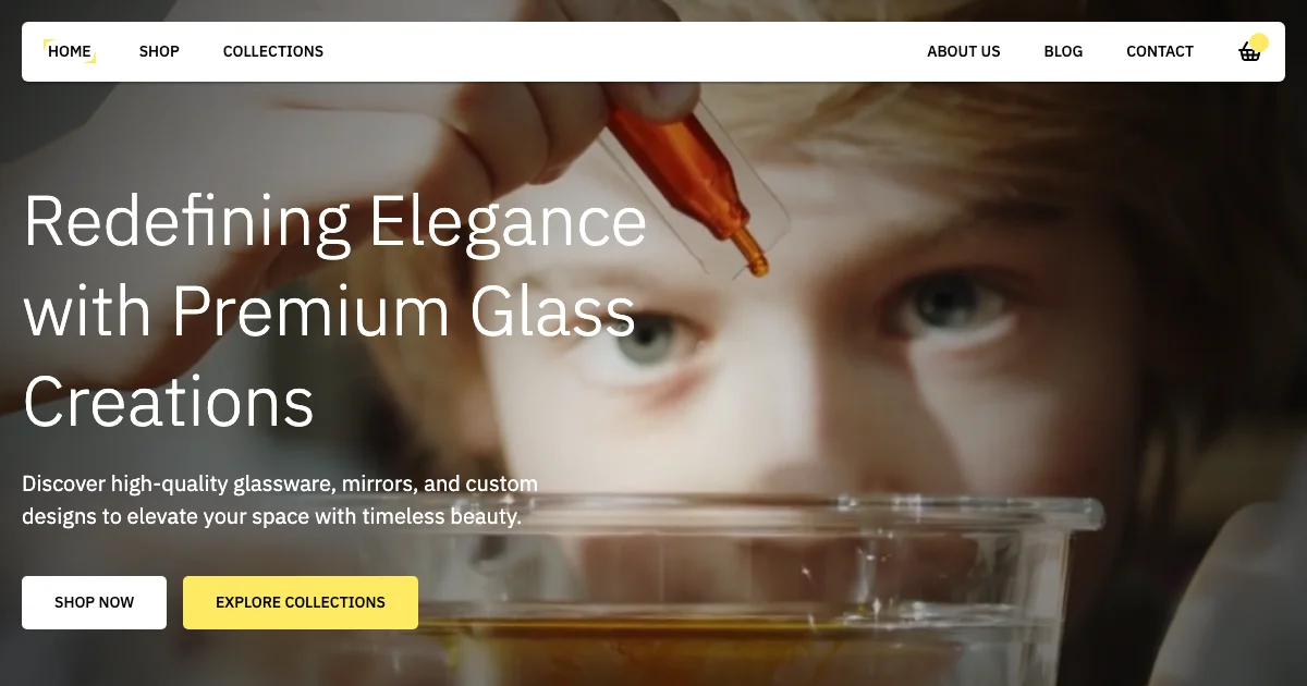 Screenshot of the Glasz theme homepage