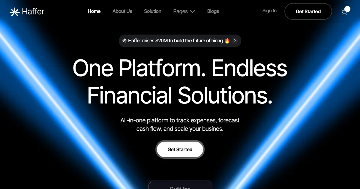 Screenshot of the Haffer theme homepage
